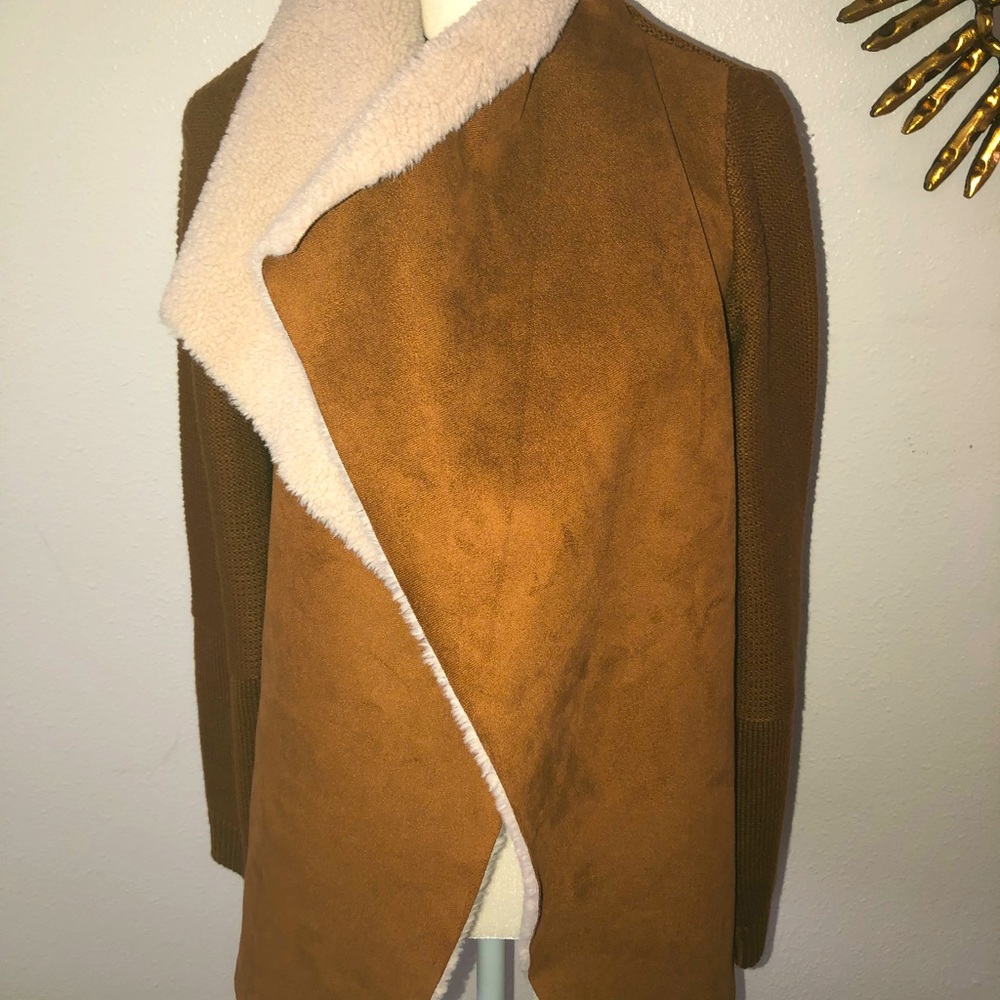 Madison & Lola Faux Suede and Knit Sweater Jacket. Size S. - Picture 3 of 8